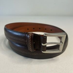 Vintage Coach Men’s brown leather belt silver buckle 3885 Made in Italy. 34/85cm